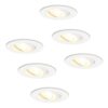 Set van 6 Pittsburg LED inbouwspots - GU10 4 Watt 345 lumen - 2700K Warm wit - Dimbaar - Rond - Kantelbaar - IP20 Voor binnen - Wit | HOFTRONIC