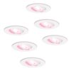 Set van 6 Pittsburg Smart inbouwspots - 4.8 Watt 345 Lumen - Wifi + Bluetooth - RGBWW - GU10 - Google Home