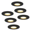 Set van 6 Porto - LED Inbouwspots - 4 Watt 345 lumen - 2700K Warm wit - GU10 - Dimbaar - Rond - IP44 voor badkamer