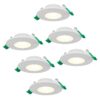 Set van 6 Prado dimbare LED Inbouwspots - 6 watt 570 lumen - CCT instelbare lichtkleur 2700K/4000K/6000K - Lage inbouwdiepte 25 mm - rond - IP44 voor binnen en buiten - Wit | HOFTRONIC