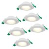 Set van 6 Prado dimbare LED-inbouwspots - 6 watt 570 lumen - CCT instelbare lichtkleur 2700K/4000K/6000K - lage inbouwdiepte 25 mm - rond - IP20 voor gebruik binnenshuis - Wit | HOFTRONIC