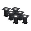 Set van 6 Ramsay LED Grondspots Vierkant - Dimbaar - GU10 - 6500K daglicht wit - 4 Watt 345 Lumen - Tuinspot - Zwart - IP67 waterdicht - Overrijdbaar voor de Oprit