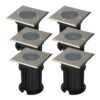 Set van 6 Ramsay LED Grondspots - Vierkant - RVS - GU10 fitting - Excl. lichtbron - IP67 waterdicht - Tuinspot - Oprit | HOFTRONIC