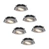 Set van 6 Rome LED inbouwspots - Kantelbaar - IP44 waterdicht - 6 Watt 500 lumen - 2700K warm wit - Lage inbouwdiepte 27mm - Dimbaar - Rond - RVS - Voor binnen en buiten | HOFTRONIC