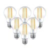 Set van 6 Smart E27 LED Filament Lamp - 7W 806lm - A60 Clear - 1800-3000K - Dimbaar | HOFTRONIC