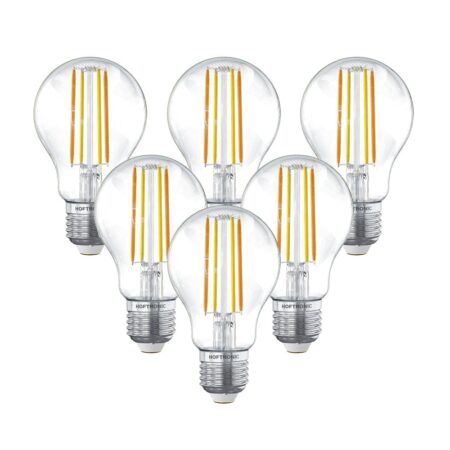 Set van 6 Smart E27 LED Filament Lamp - 7W 806lm - A60 Clear - 1800-3000K - Dimbaar | HOFTRONIC