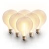 Set van 6 Smart filament lampen - G125 bolvorm - E27 - 7 Watt 806 lumen - CCT White Ambience - Wifi & Bluetooth - Bestuurbaar via app - Google Home