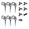 Set van 6 Spikey LED prikspots - GU10 4 Watt 345 Lumen - Dimbaar - Kantelbaar - 4000K neutraal wit - IP64 Waterdicht - Antraciet - Tuinspots - Pinspots - Inclusief installatiemateriaal (Kabel & connector) | HOFTRONIC