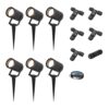 Set van 6 Spikey LED prikspots - GU10 4 Watt 345 Lumen - Dimbaar - Kantelbaar - 4000K neutraal wit - IP64 Waterdicht - Zwart - Tuinspots - Pinspots - Inclusief installatiemateriaal (Kabel & connector) | HOFTRONIC