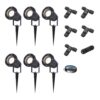 Set van 6 Sydney LED prikspots - Dimbaar - Kantelbaar - GU10 4 Watt 345 Lumen - 4000K neutraal wit - IP64 Waterdicht - Zwart - Inclusief installatiemateriaal (Kabel & connector) | HOFTRONIC