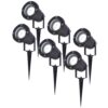 Set van 6 Sydney LED prikspots - Dimbaar - Kantelbaar - GU10 4 Watt 345 Lumen - 6500K daglicht wit - IP64 Waterdicht - Zwart | HOFTRONIC
