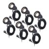 Set van 6 Sydney LED prikspots - GU10 4 Watt 345 Lumen - Dimbaar - Kantelbaar - 4000K neutraal wit - IP64 Waterdicht - 1.5m kabel met EU-stekker - Zwart | HOFTRONIC