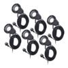 Set van 6 Sydney LED prikspots - GU10 4 Watt 345 Lumen - Dimbaar - Kantelbaar - 6500K daglicht wit - IP64 Waterdicht - 1.5m kabel met EU-stekker - Zwart | HOFTRONIC