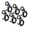 Set van 6 Sydney LED prikspots - GU10 4 Watt 345 lumen - Dimbaar - Kantelbaar - 2700K warm wit - IP65 Waterdicht - 1.5m kabel met EU-stekker - Zwart | HOFTRONIC