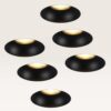 Set van 6 Trimless Inbouwspots Junaro nero - Inbouwdiepte 100mm - GU10-fitting - IP20 voor binnen - Zwart - Met doorlusbedrading | LUSENZ