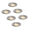 Set van 6 Vegas - LED platte inbouwspots met lage inbouwdiepte 60mm - 6 Watt 570 Lumen - 4000K Neutraal wit - GU10 LED Module - Dimbaar - Rond - IP44 voor badkamer