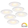 Set van 6 Venezia LED inbouwspots - 6 Watt 460lm - Dim to warm - Rond - Dimbaar - IP65 waterdicht - Wit - Voor binnen