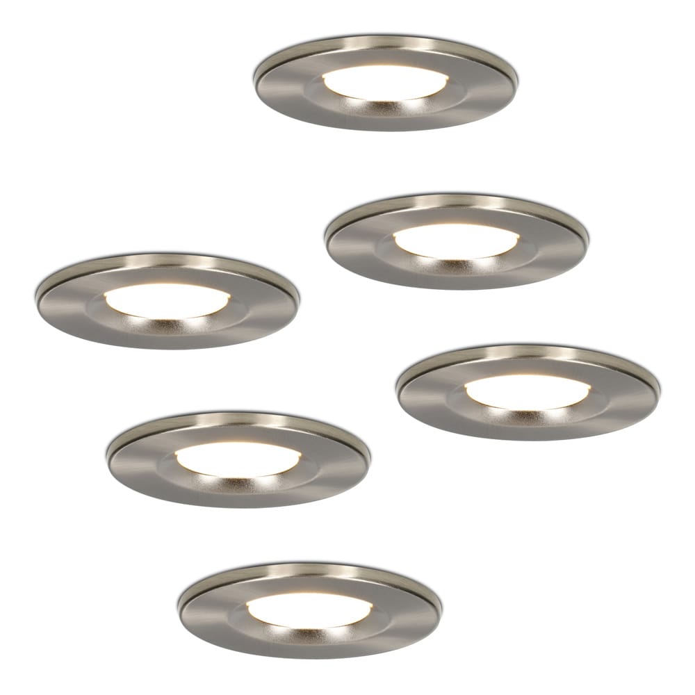 Set van 6 Venezia LED inbouwspots - 6 Watt 650 lumen - 2700K warm wit - Dimbaar - Rond - IP65 waterdicht - RVS - Voor binnen