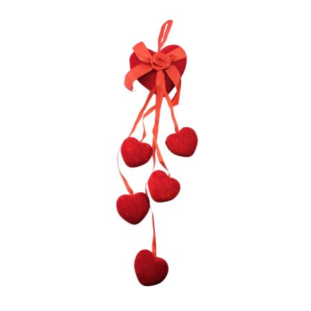 Set van 6 fluwelen harten 9x4x40 cm | Merkloos