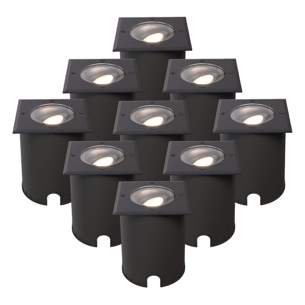 Set van 9 Cody LED Grondspots Zwart - GU10 4