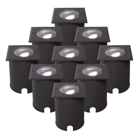Set van 9 Cody LED Grondspots Zwart - GU10 4