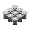 Set van 9 LED Grondspots vierkant buiten - Dimbaar - GU10 - 6500K daglicht wit - 4 Watt 345 Lumen - Tuinspot - Oprit - RVS - IP65 | V-TAC