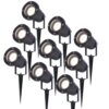 Set van 9 LED prikspots - 4 Watt 345 Lumen - Dimbaar - Kantelbaar - 4000K neutraal wit - GU10 - IP64 Waterdicht - Zwart - Tuinspots | HOFTRONIC