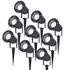 Set van 9 LED prikspots - 4 Watt 345 Lumen - Dimbaar - Kantelbaar - 6500K daglicht wit - GU10 - IP64 Waterdicht - Zwart - Tuinspots | HOFTRONIC