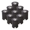 Set van 9 Lilly dimbare LED Grondspot - Kantelbaar - Overrijdbaar - Rond - 6500K daglicht wit - IP67 waterdicht - 3 jaar garantie - Zwart | HOFTRONIC