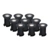 Set van 9 Maisy LED Grondspots Rond - Dimbaar - GU10 - 6500K daglicht wit - 4 Watt 345 Lumen - Rond - Ø12cm - Tuinspot - Oprit - Zwart - IP67 waterdicht | HOFTRONIC