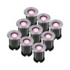 Set van 9 Maisy Smart Grondspots Rond - Ø12cm - 5.5 Watt 345 lumen - RGBWW - Wifi + Bluetooth - Bestuurbaar via app - IP67 waterdicht - Google Home - Amazon Alexa - RVS | HOFTRONIC SMART