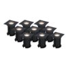 Set van 9 Ramsay LED Grondspots - Vierkant - Dimbaar - GU10 - 4000K neutraal wit - 4 Watt 345 Lumen - Tuinspot - Zwart - IP67 waterdicht - Overrijdbaar voor de Oprit