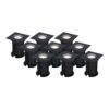 Set van 9 Ramsay LED Grondspots Vierkant - Dimbaar - GU10 - 6500K daglicht wit - 4 Watt 345 Lumen - Tuinspot - Zwart - IP67 waterdicht - Overrijdbaar voor de Oprit