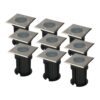 Set van 9 Ramsay LED Grondspots - Vierkant - RVS - GU10 fitting - Excl. lichtbron - IP67 waterdicht - Tuinspot - Oprit | HOFTRONIC