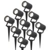 Set van 9 Spikey LED prikspots - GU10 4 Watt 345 Lumen - Dimbaar - Kantelbaar - 6500K daglicht wit - IP64 Waterdicht - Zwart - Tuinspots - Pinspots | HOFTRONIC