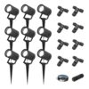 Set van 9 Spikey LED prikspots - GU10 4 Watt 345 Lumen - Dimbaar - Kantelbaar - 6500K daglicht wit - IP64 Waterdicht - Zwart - Tuinspots - Pinspots - Inclusief installatiemateriaal (Kabel & connector) | HOFTRONIC