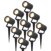 Set van 9 Spikey dimbare LED prikspots - excl. GU10 - Wandspot - IP65 voor binnen en buiten - Grondspies - Zwart | HOFTRONIC