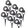 Set van 9 Sydney LED prikspots - Dimbaar - Kantelbaar - GU10 4 Watt 345 Lumen - 4000K neutraal wit - IP64 Waterdicht - Zwart | HOFTRONIC