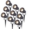 Set van 9 Sydney LED prikspots - Dimbaar - Kantelbaar - GU10 4 Watt 345 lumen - 2700K warm wit - IP65 Waterdicht - Zwart | HOFTRONIC