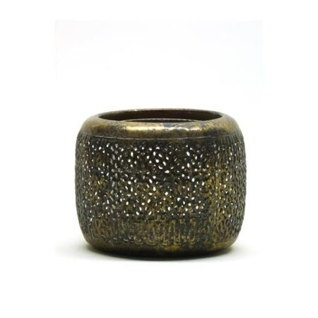 Sfeerlicht metaal met glas 13.5x11cm | Mansion Atmosphere