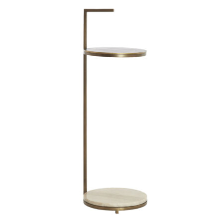 Side Table LEDA marble sand grey - bronze | Light & Living