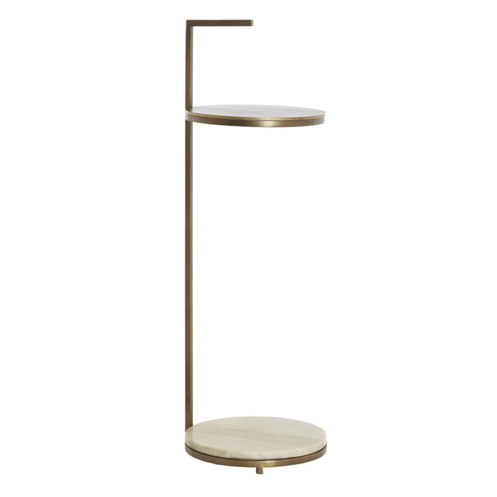 Side Table LEDA marble sand grey - bronze | Light & Living