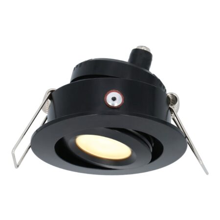 Sienna mini LED inbouwspot - 12 Volt 3 Watt 200 lumen - 2700K warm wit - Dimbaar - Kantelbaar - Plat 30mm - IP44 waterdicht - Zwart | HOFTRONIC