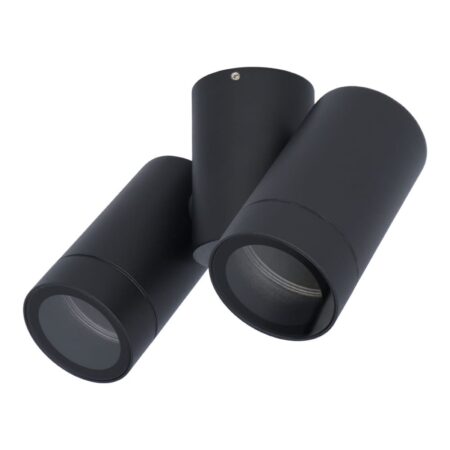 Silva LED Plafondspot - Kantelbaar - 2 lichts - GU10 - IP65 waterdicht - Plafondspot - Binnen en buitengebruik - Zwart | HOFTRONIC
