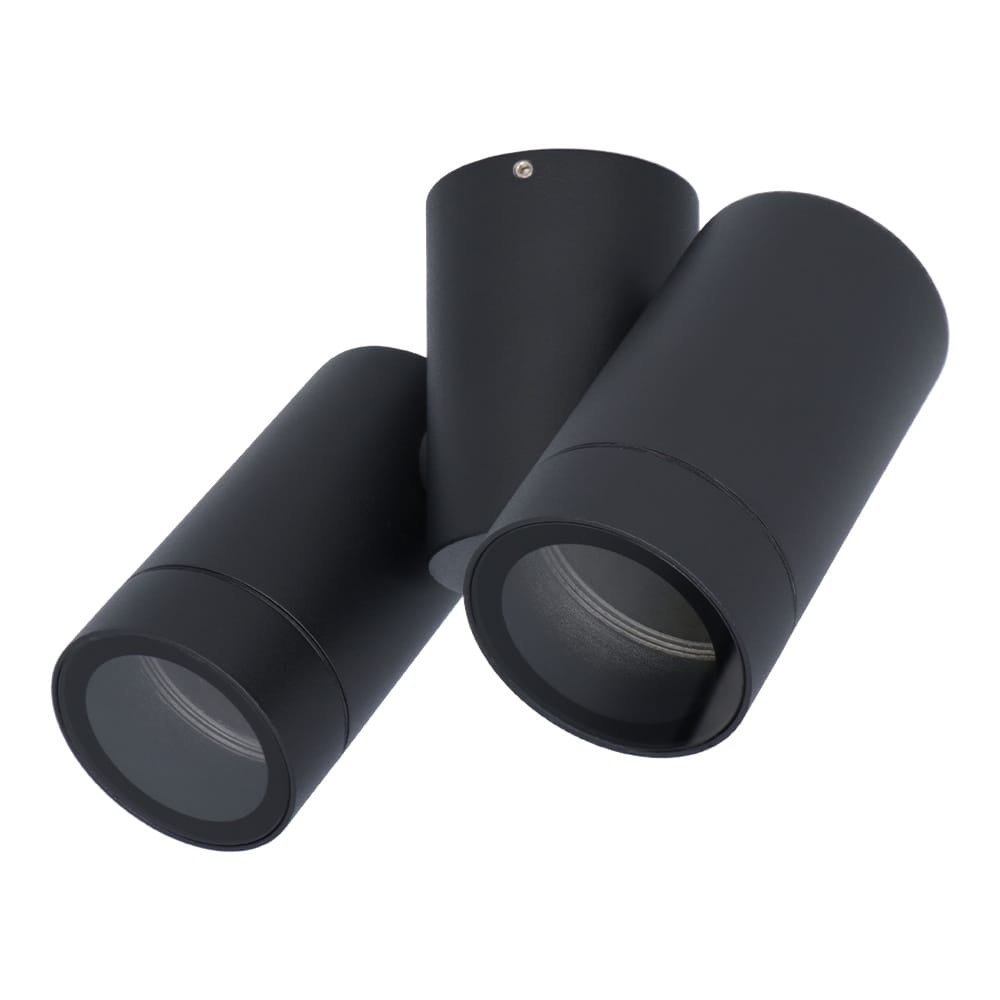 Silva LED Plafondspot - Kantelbaar - 2 lichts - GU10 - IP65 waterdicht - Plafondspot - Binnen en buitengebruik - Zwart | HOFTRONIC