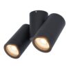Silva LED plafondlamp - Kantelbaar - 2x 4 Watt 345 lumen - 2700K warm wit - IP65 Waterdicht - Plafondspot - Binnen en buitengebruik - Zwart | HOFTRONIC