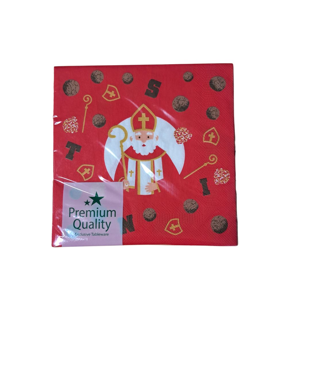 Sinterklaas servetten 3-laags rood | Merkloos