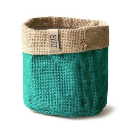 Sizo Juten Bloemen Mand 20cm Petrol |