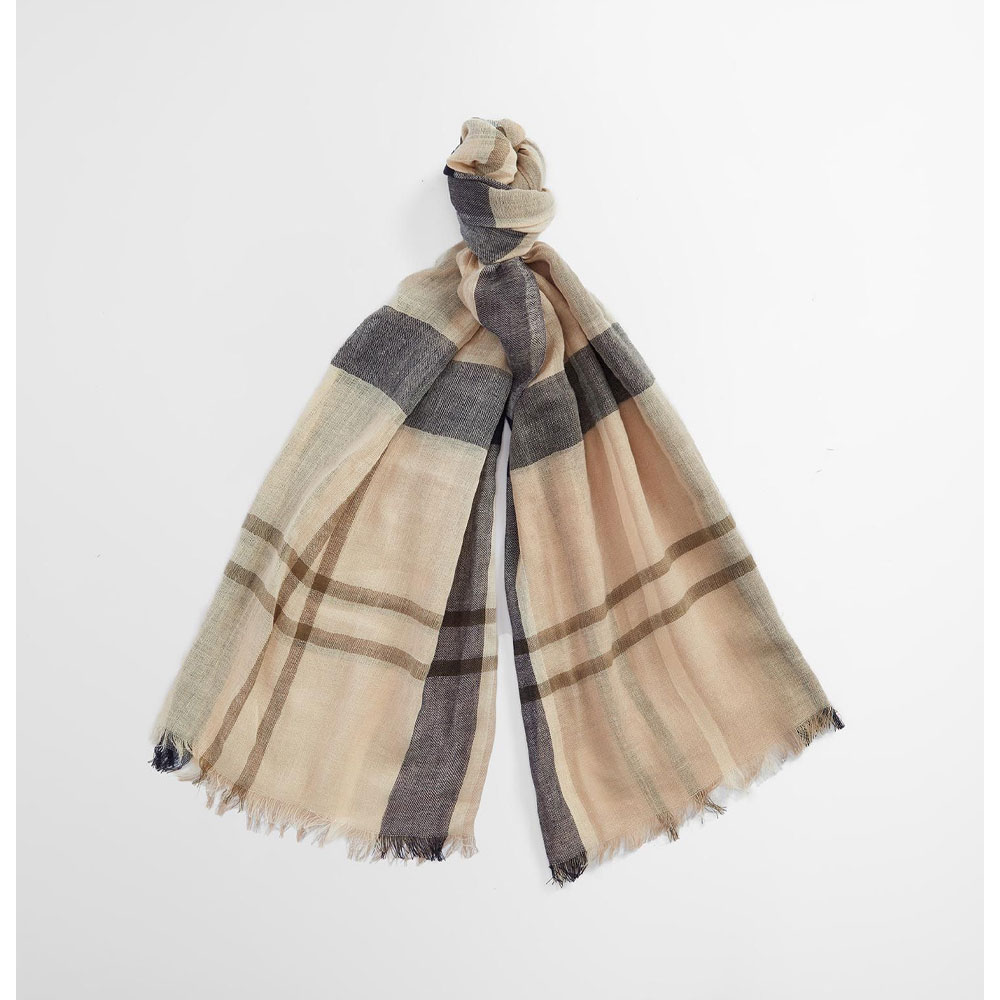 Sjaal Abigail Dark Navy/Light Sand | Barbour