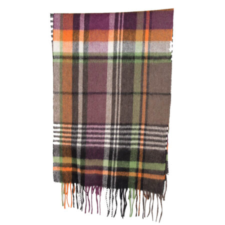 Sjaal Bright country plaid lambswool olive/purple | Barbour